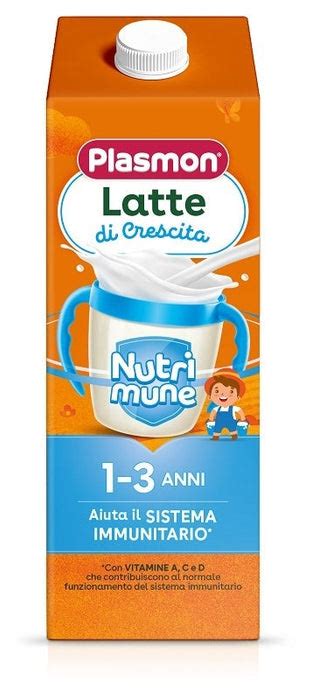 Grafico nutrizionale latte di crescita Plasmon