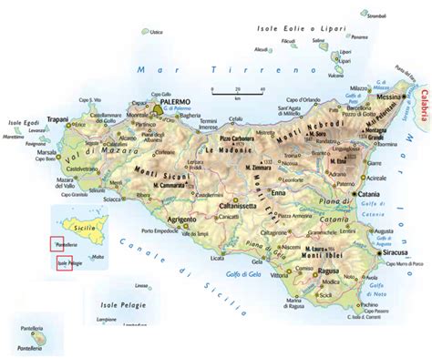 Mappa della Sicilia con evidenziate aree di raccolta canti popolari