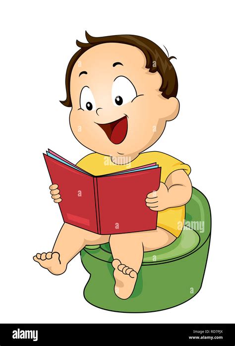 Bambino seduto sul vasino con un libro