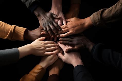 Mani di diverse persone che si avvicinano con delicatezza a un pancione