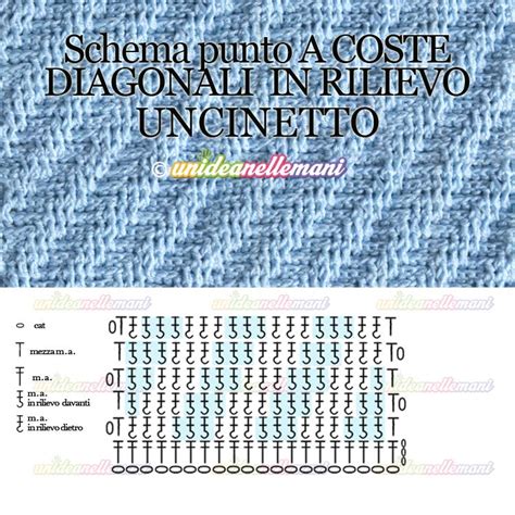 Schema di un punto a uncinetto in rilievo
