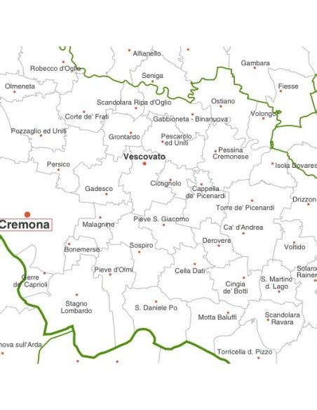 Mappa della provincia di Cremona con i comuni dell'ASST