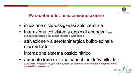 Diagramma del meccanismo d'azione del paracetamolo