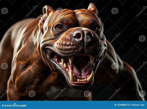 cane pitbull in pose aggressive