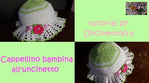 Cappellino da bimba con trafori all'uncinetto