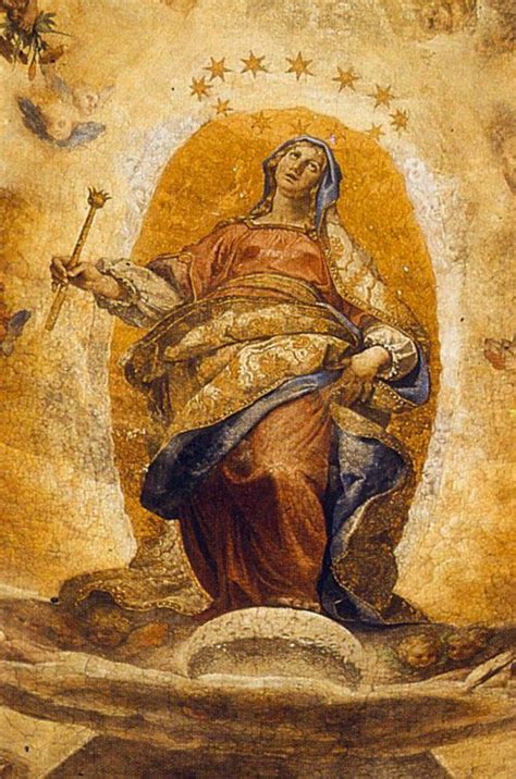 Raffigurazione dell'Immacolata Concezione con la luna sotto i piedi e una corona di stelle