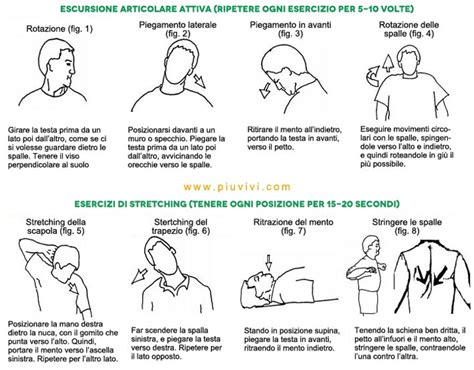 Schema illustrativo degli esercizi per il braccio post-vaccinazione