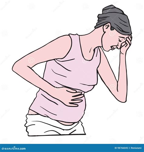 Illustrazione di una donna che soffre di nausea mattutina
