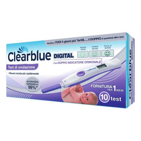 Immagine del display del Clearblue Test di Ovulazione Digitale con faccina sorridente e cerchio vuoto