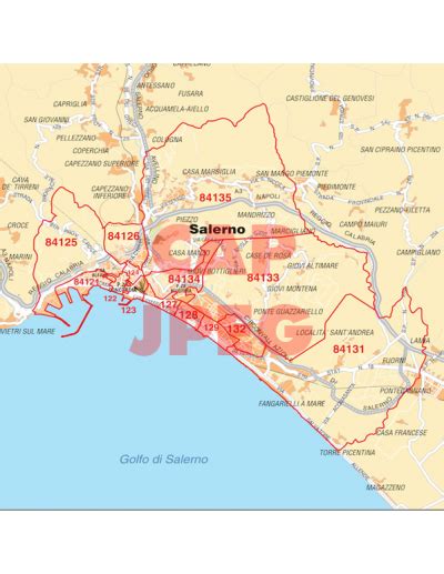 Mappa di Salerno con evidenziato l'ospedale Ruggi
