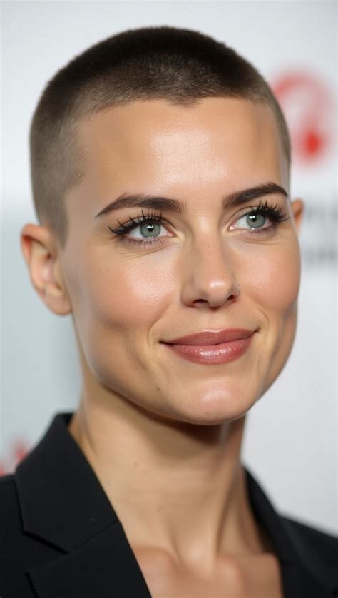 Modella con buzz cut