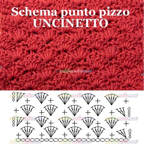 Schema di uncinetto con punti base e catenelle