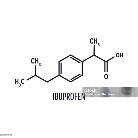 Schema della molecola di Ibuprofene