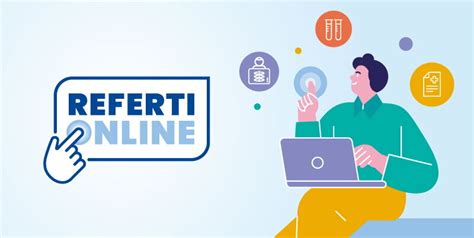 Icone che rappresentano servizi digitali come prenotazione online e referti