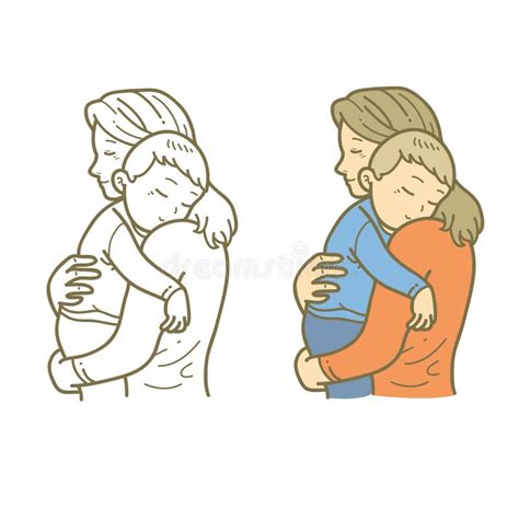 Illustrazione di una madre che abbraccia il suo neonato