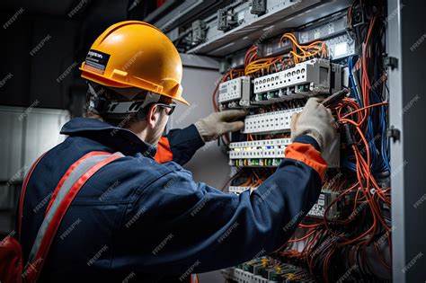 Tecnici al lavoro su un quadro elettrico