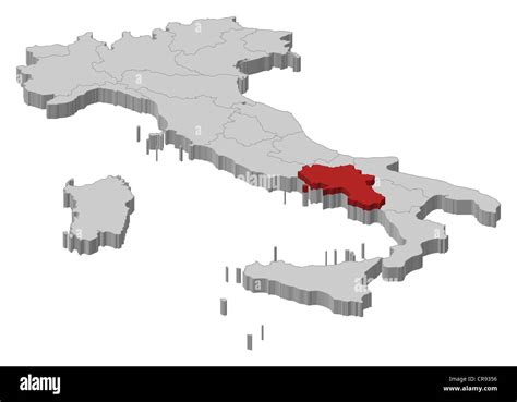 Una mappa dell'Italia con evidenziata la provincia di Caserta