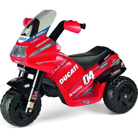 Moto giocattolo Peg Perego Ducati Desmosedici Capirossi vista laterale