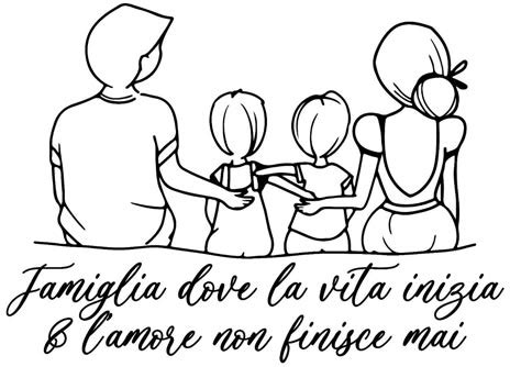 Simbolo dell'arcobaleno con una famiglia stilizzata