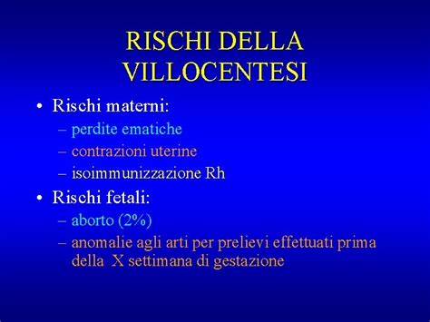 Infografica sui rischi e benefici della villocentesi