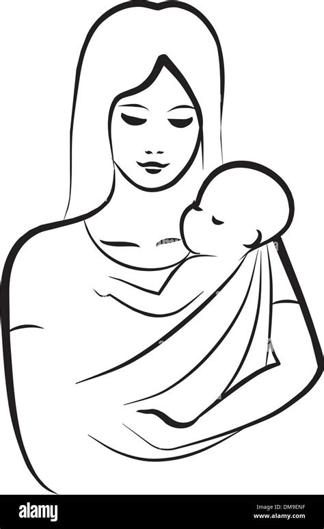 Illustrazione antropologica di una madre e un bambino in una comunità indigena