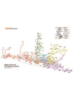 Mappa di Genova con evidenziati i trasporti pubblici AMT