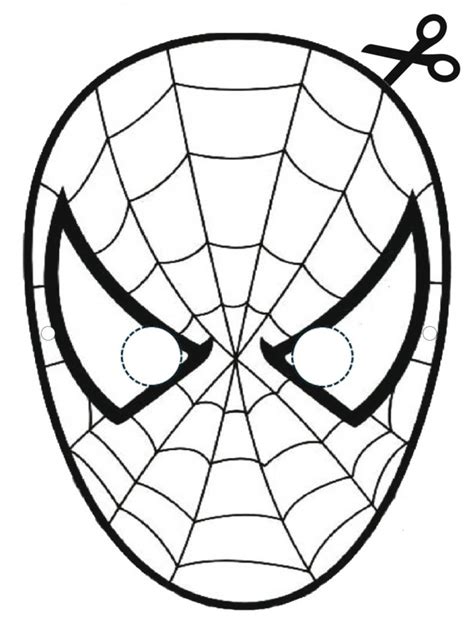 maschera di Spider-Man da colorare