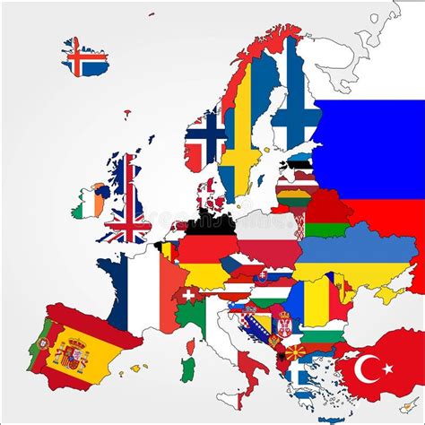 mappa Europa con bandiere