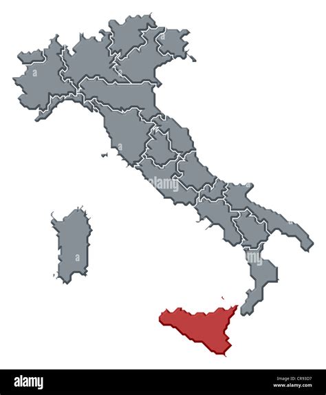 Mappa stilizzata dell'Italia con evidenziate Sicilia e Sardegna