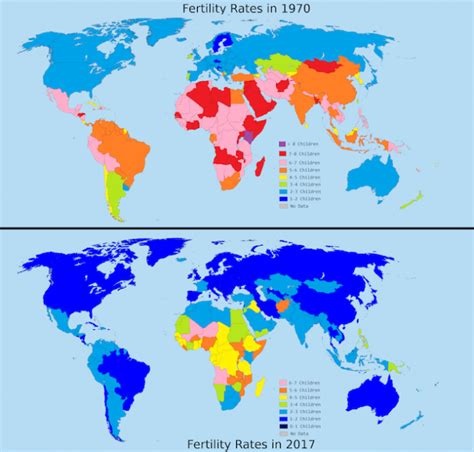 Infografica che confronta i tassi di fertilità tra Africa e Europa