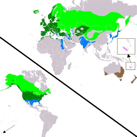 Mappa di distribuzione del Germano Reale