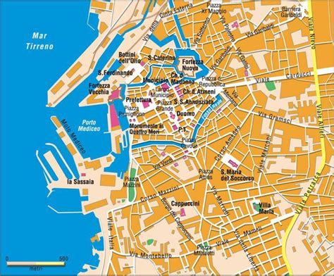 Mappa di Livorno con la posizione di Via Cimarosa