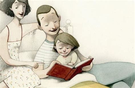 Genitori che leggono un libro a un bambino in due lingue
