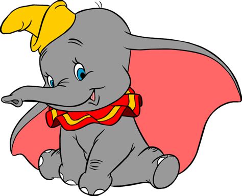 Grafica Dumbo stilizzata su sfondo colorato