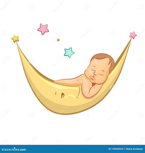 Illustrazione di un neonato che dorme in un portenfant