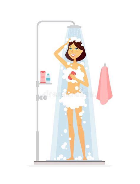 Illustrazione di una persona che si insapona con olio detergente sotto la doccia