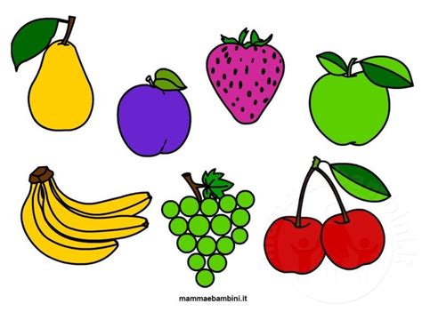 Frutta colorata disegnata da un bambino